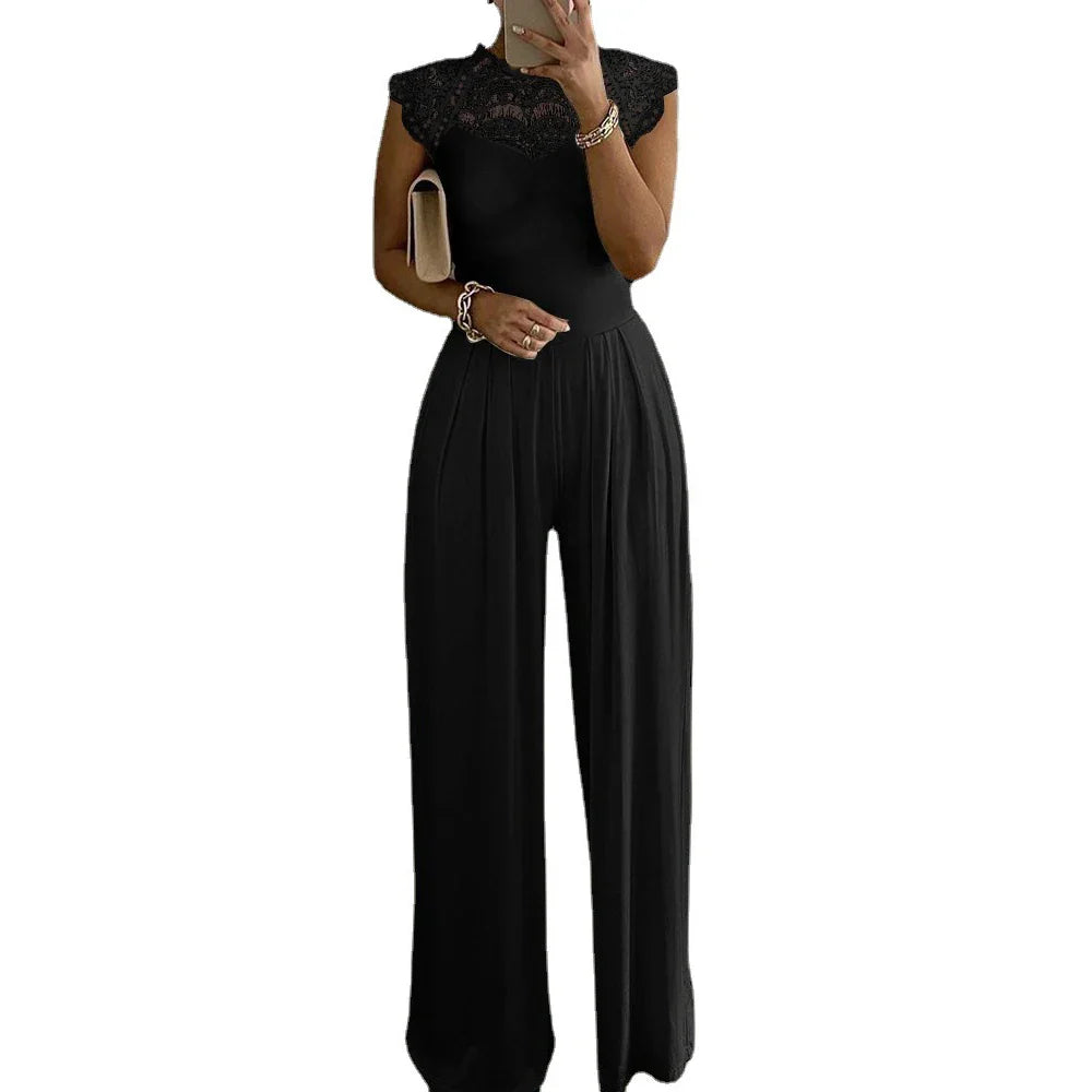 Lala | Elegante Jumpsuit voor Dames met Borduursels en Kantdetail