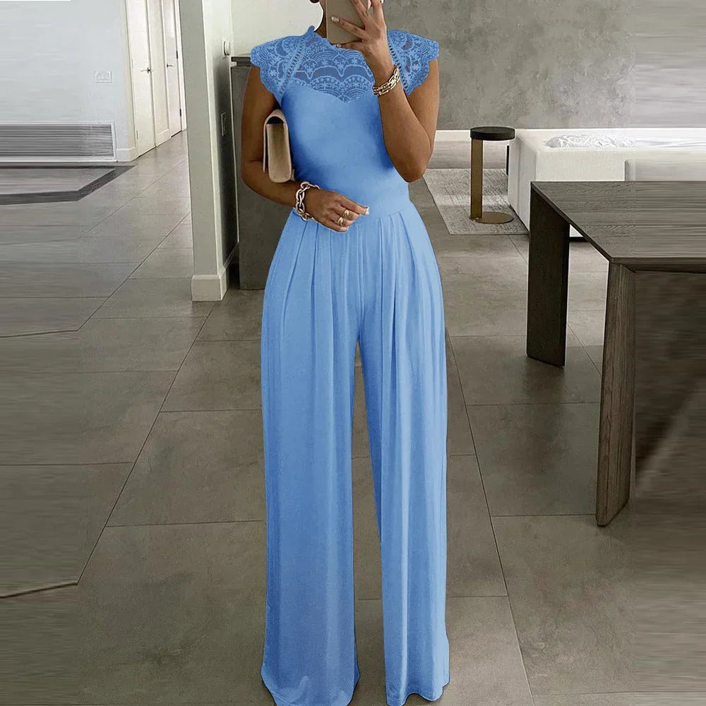 Lala | Elegante Jumpsuit voor Dames met Borduursels en Kantdetail