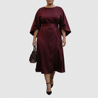 Women's Maxi Dress with Batwing Sleeves