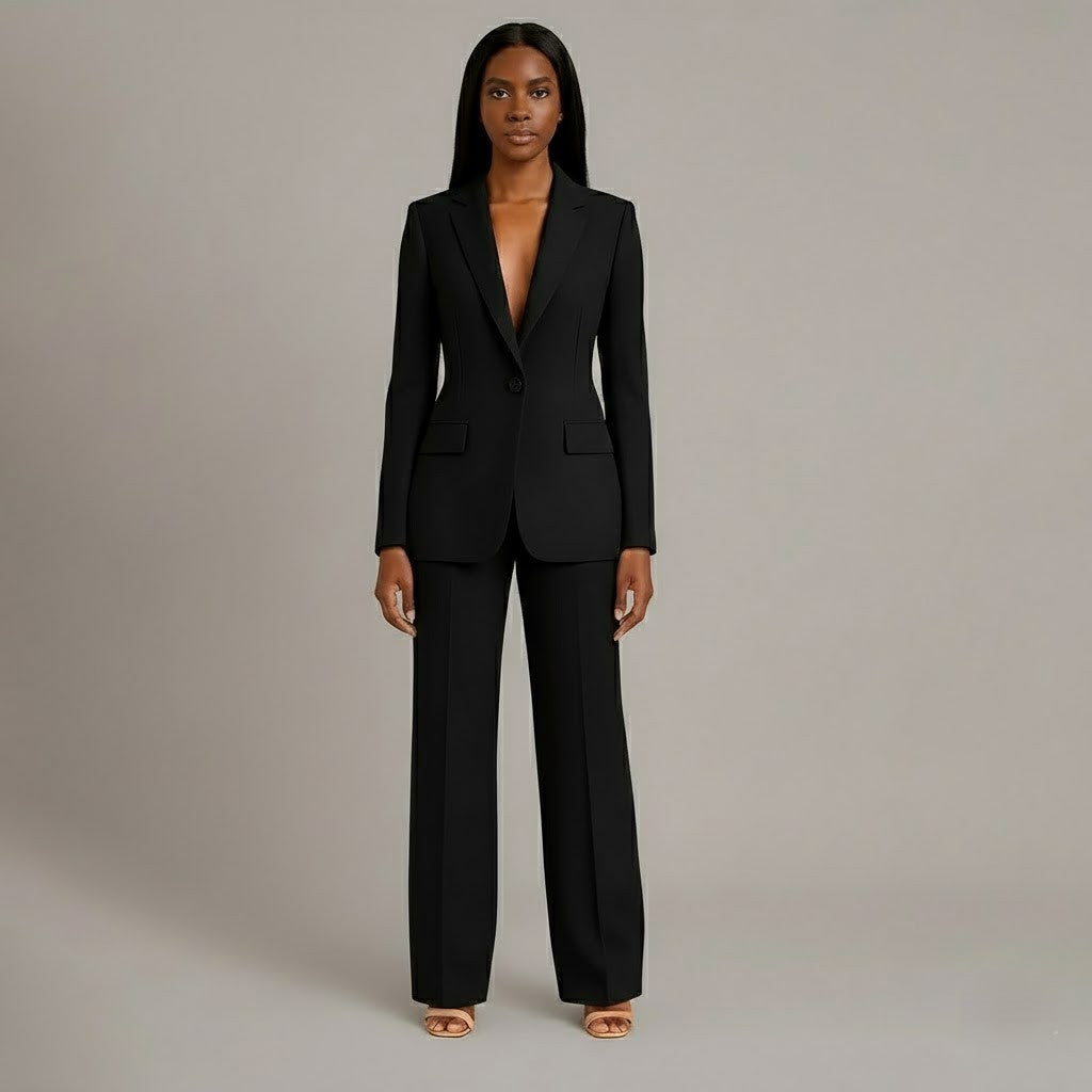 Women's Suits Tailored Long Blazer and Matching Trousers Set