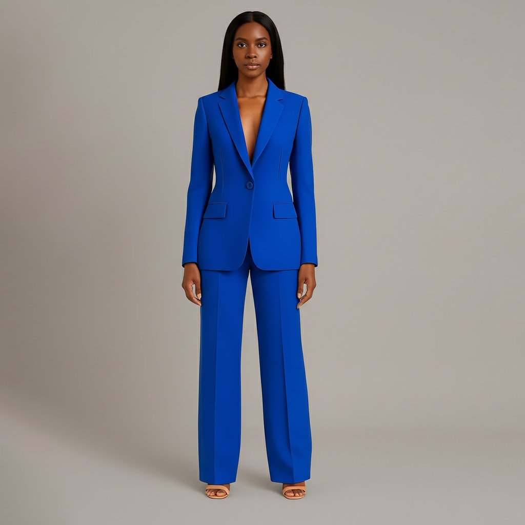 Women's Suits Tailored Long Blazer and Matching Trousers Set