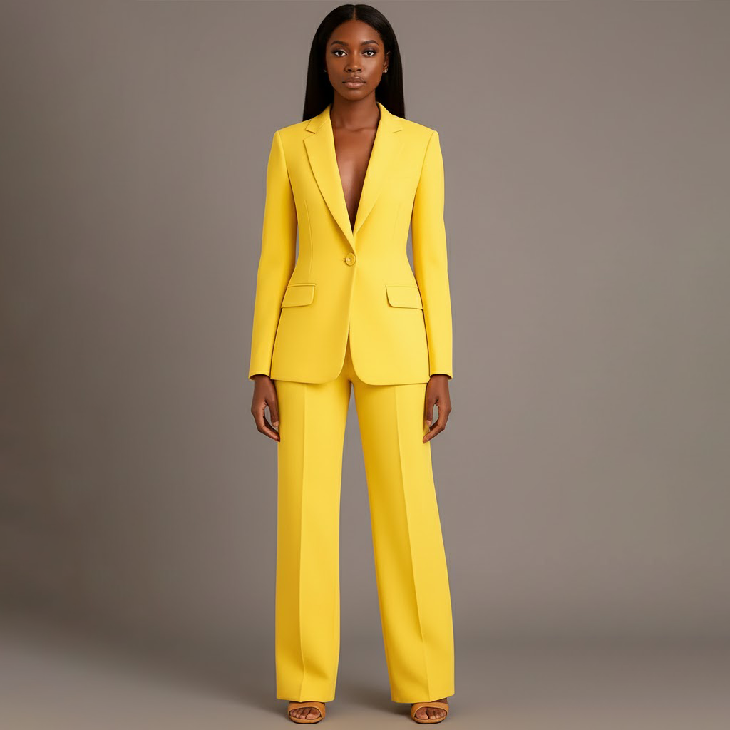 Women's Suits Tailored Long Blazer and Matching Trousers Set