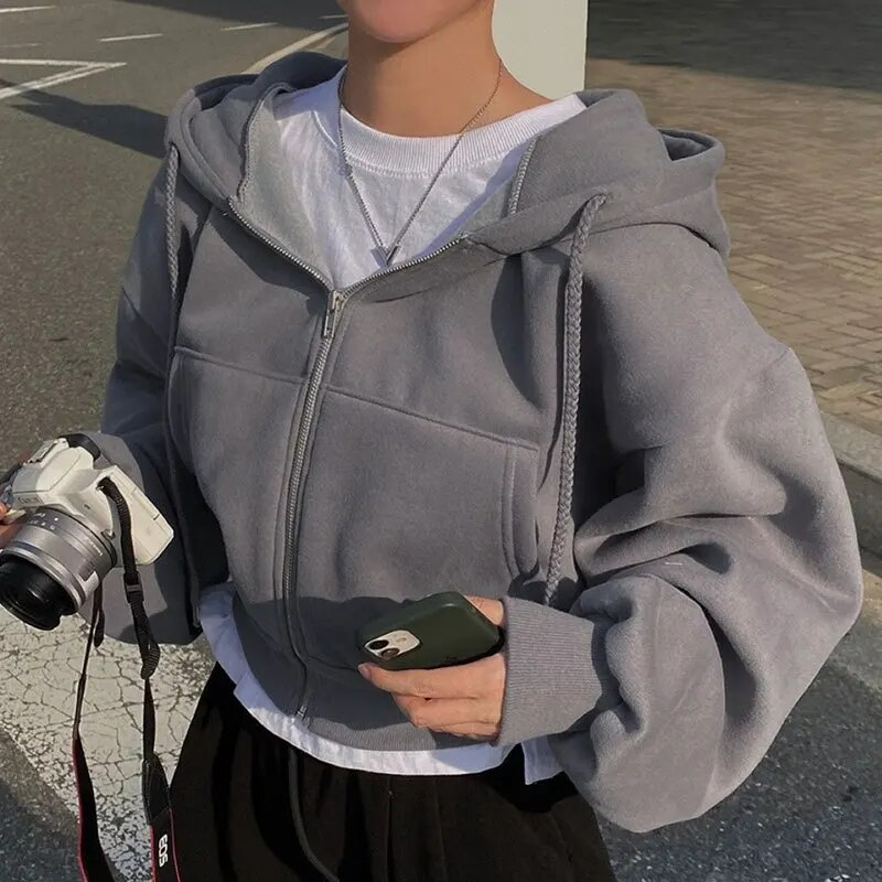 Oversized Hoodie met Rits | Dames Hoodie met Pluche Binnenkant en Casual Stijl