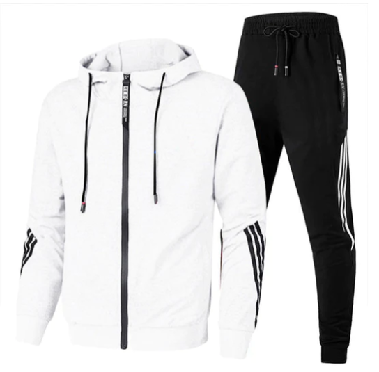 Men's Zip-Up Hooded Tracksuit Set