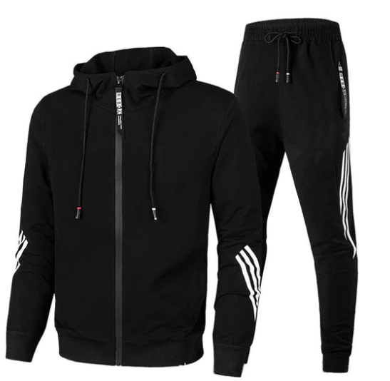 Men's Zip-Up Hooded Tracksuit Set