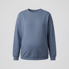 Women's Maternity Sweatshirt Crewneck with Relaxed Fit and Ribbed Trim