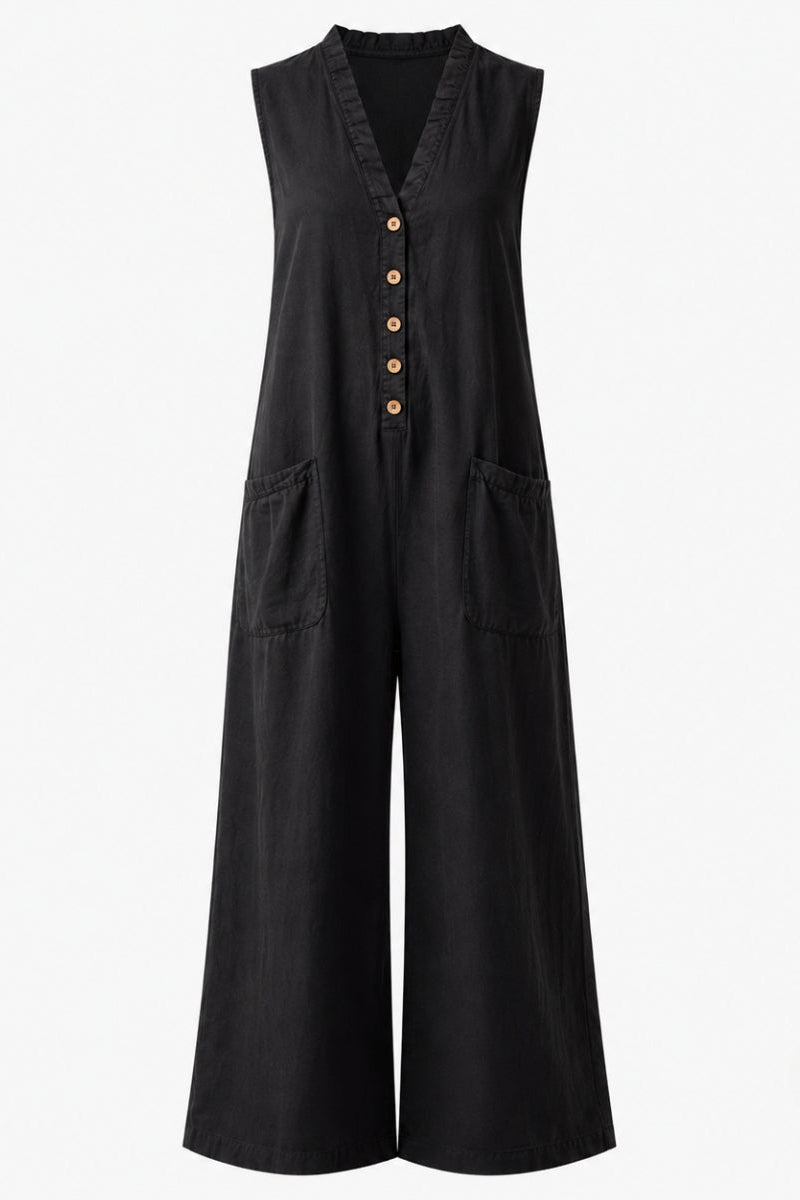Women's Maternity Jumpsuit with Relaxed Stretch Fit and Pockets