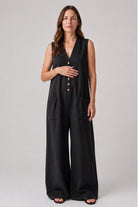 Women's Maternity Jumpsuit with Relaxed Stretch Fit and Pockets