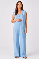 Women's Maternity Jumpsuit with Relaxed Stretch Fit and Pockets