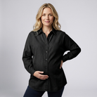 Women's Maternity Shirt with Button Front and Relaxed Fit