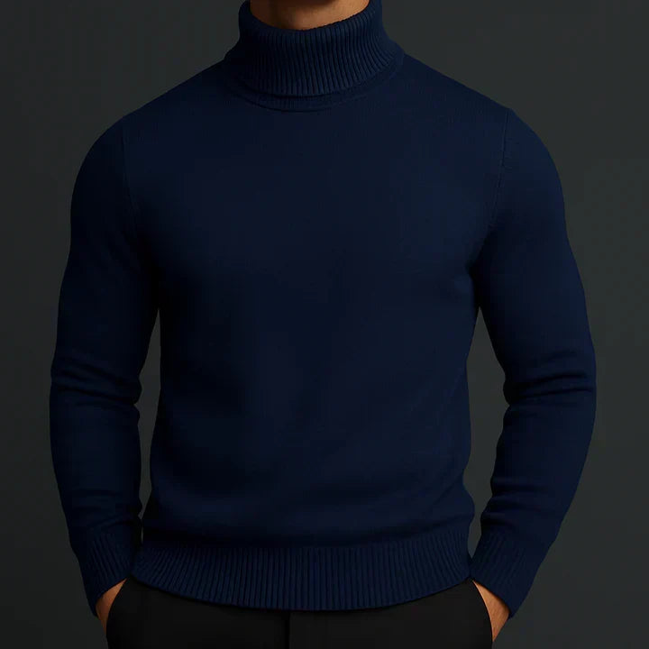 Men's Turtleneck Sweater Slim Fit Fine Knit