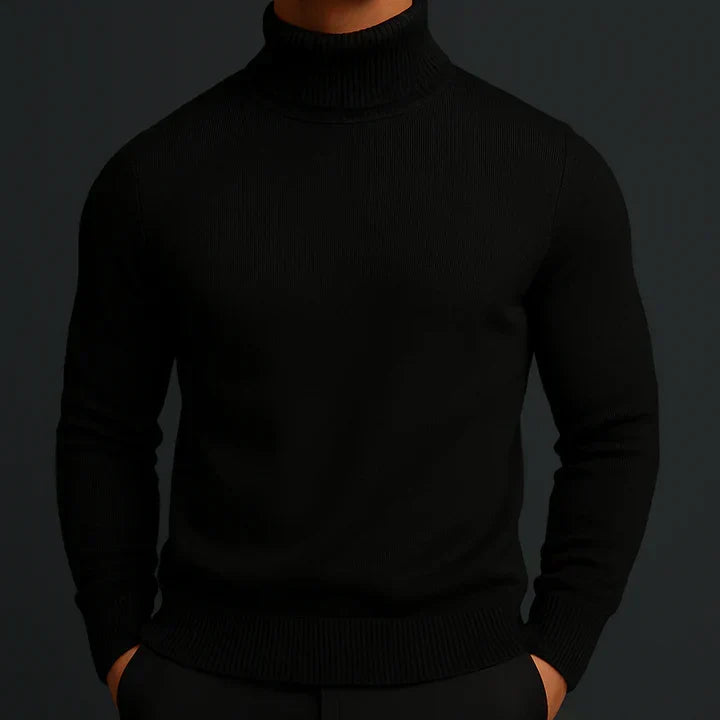 Men's Turtleneck Sweater Slim Fit Fine Knit