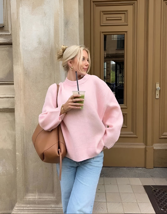 Oversized Sweater | Roze Dames trui met cozy fit en zachte stof