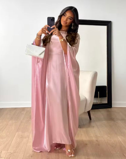 Esra Maxi Jurk | Damesjurk met vleermuismouwen en luxe minimalistische uitstraling