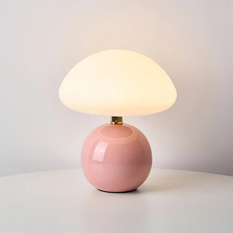 Mushroom Table Lamp - Ceramic Base with 3 LED Light Tones