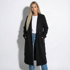 Women's Long Lapel Coat – Longline Winter Overcoat