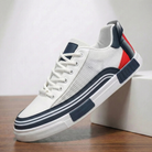 Men's Mesh Sneakers with Leather Patchwork Trim