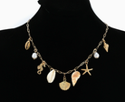 Women's Gold-Plated Pearl Charm Necklace - Ocean Shell Pendant