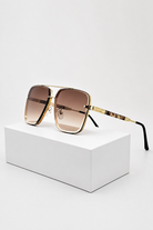 Retro Aviator Sunglasses with Gold Frame and UV400 Gradient Lens