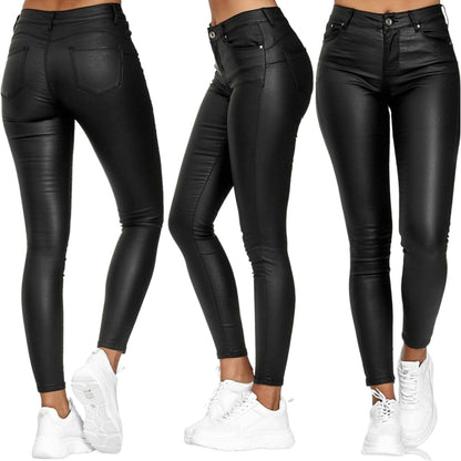 Lilian | Stretch Leren Broek voor Vrouwen – Hoog Taille, Slim Fit, Comfort en Stijl