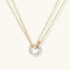 Women's Circle Pendant Necklace, Gold-Plated Stainless Steel