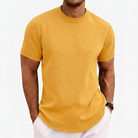 Men's Knitted T-Shirt with Round Neck and Short Sleeves