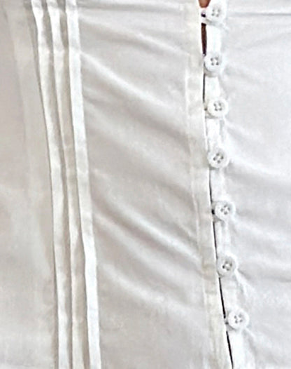 Melinda Dames Blouse – Getailleerd Model met Kanten V-Hals en Korte Pofmouwen