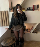 Women's Wrap Skort with Elastic Waist and Built-In Shorts