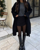 Women's Wrap Skort with Elastic Waist and Built-In Shorts