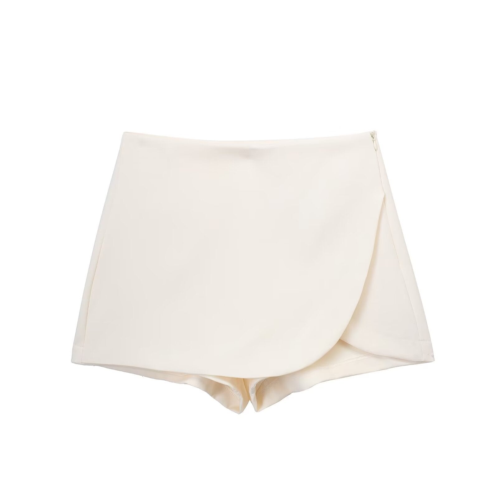Women's Wrap Skort with Elastic Waist and Built-In Shorts