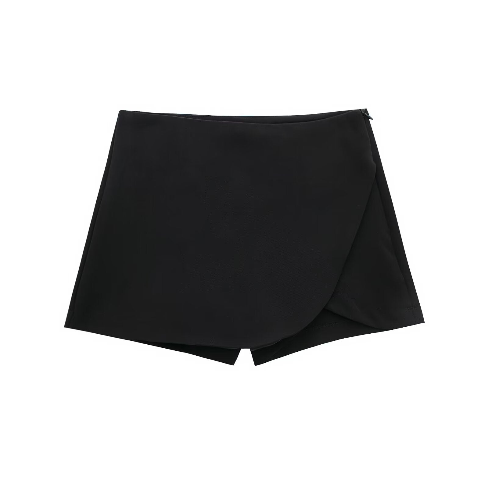 Women's Wrap Skort with Elastic Waist and Built-In Shorts