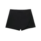 Women's Wrap Skort with Elastic Waist and Built-In Shorts