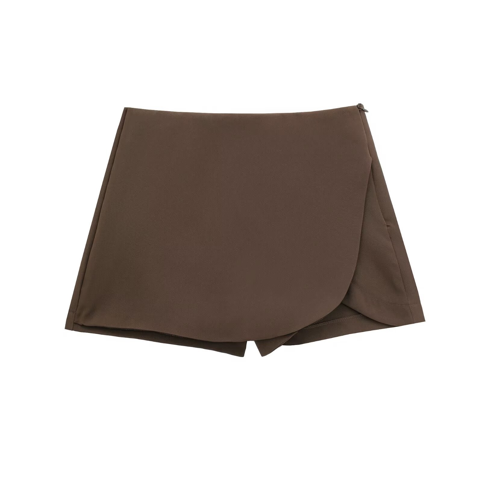 Women's Wrap Skort with Elastic Waist and Built-In Shorts
