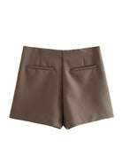 Women's Wrap Skort with Elastic Waist and Built-In Shorts