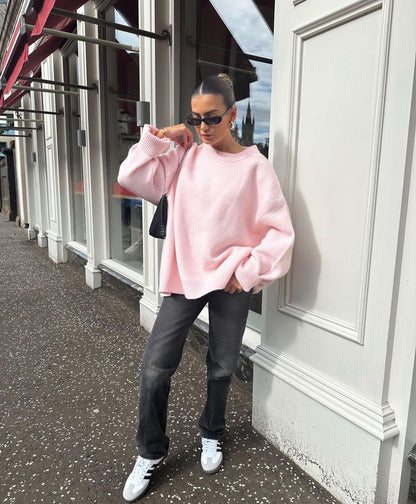 Oversized Sweater | Roze Dames trui met cozy fit en zachte stof