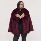Oversized faux fur jas