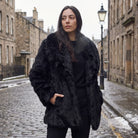 Oversized faux fur jas