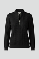 Women's Knit Sweater with Zip-Up Collar - Ribbed Fitted Pullover