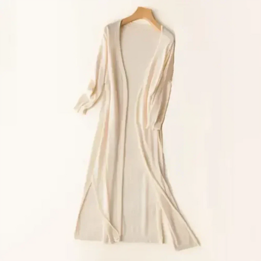 Dames Lang Gebreid Cardigan Vest – Lange mouwen, Casual voor Herfst/Winter