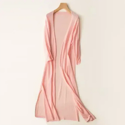 Dames Lang Gebreid Cardigan Vest – Lange mouwen, Casual voor Herfst/Winter