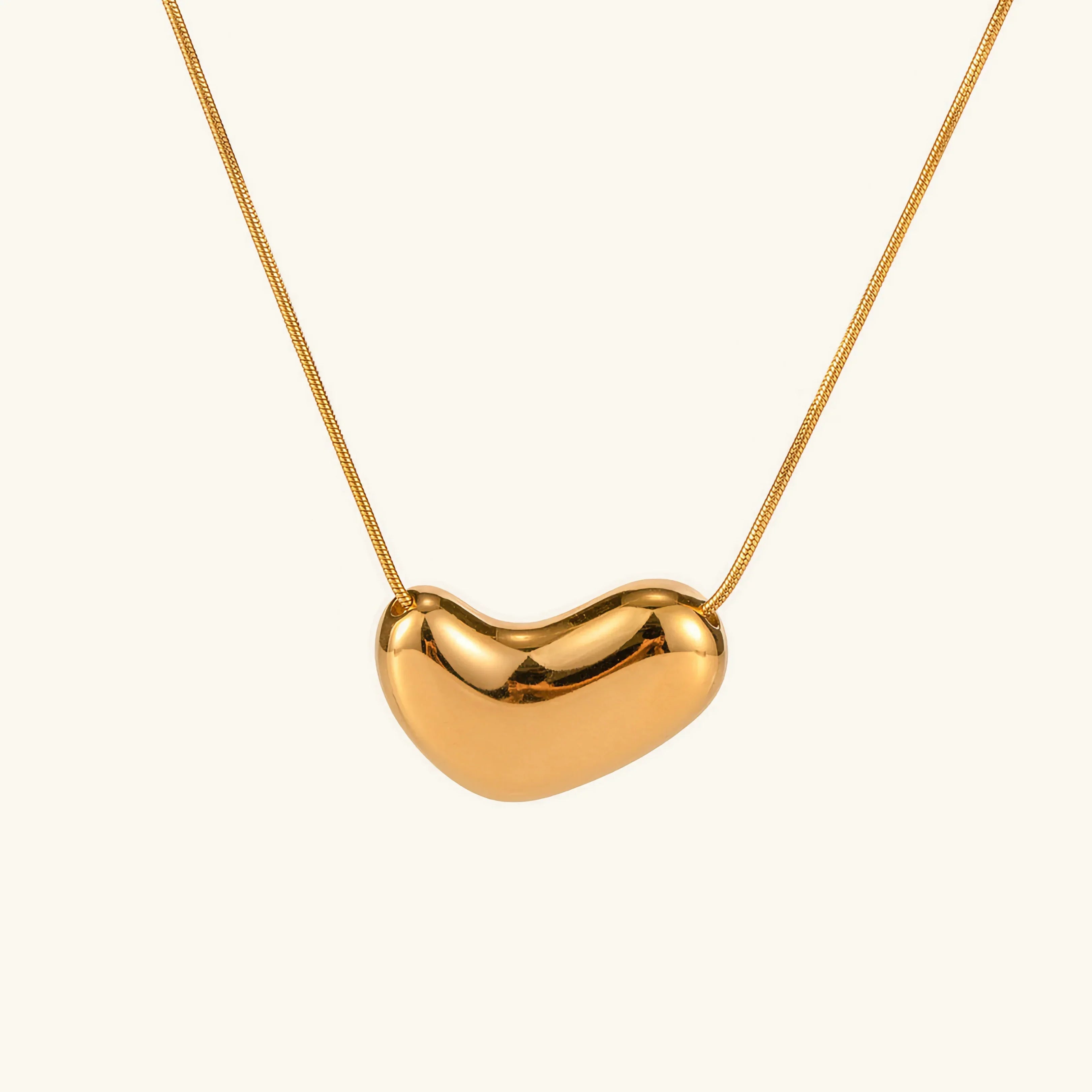 Women's Heart Pendant Necklace, Gold-Plated Stainless Steel