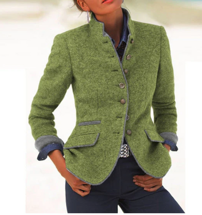 Dames Blazer – Comfortabele Pasvorm, Knoopsluiting, Geschikt voor Werk en Casual Gebruik