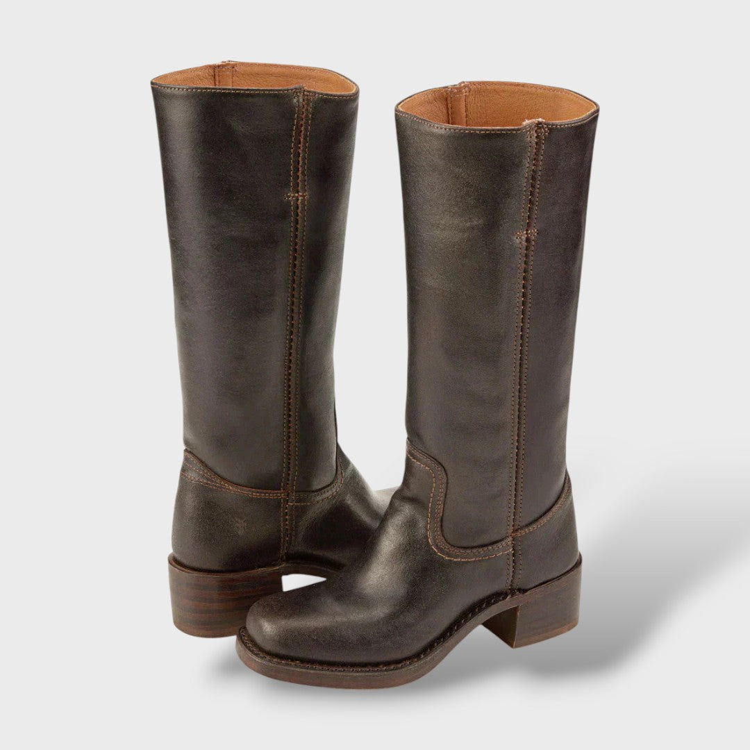 Women's Knee High Boots with Structured Sole