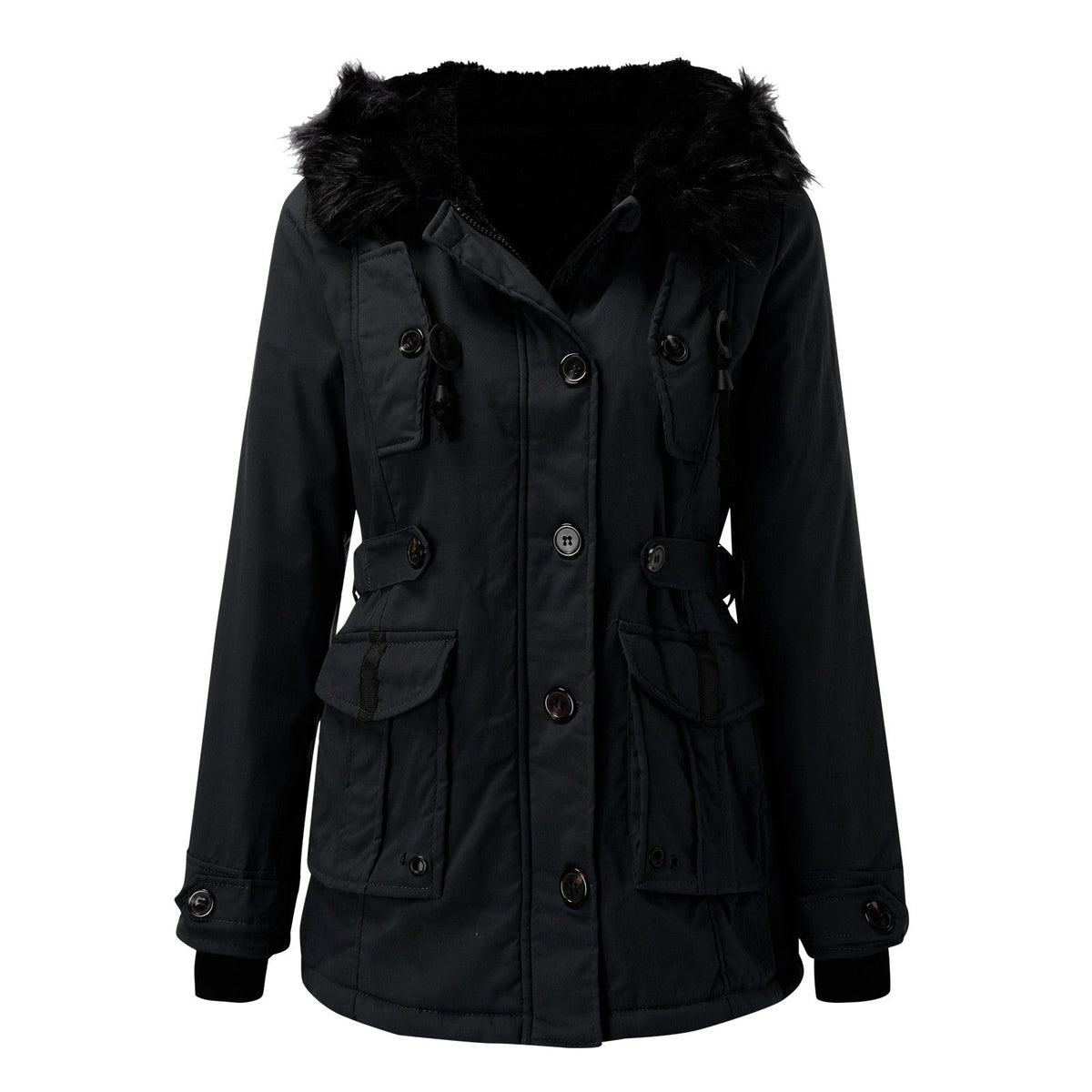 Women's Thick Parka Coat with Hood - Winter Jacket