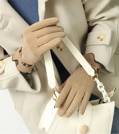 Elegante Dames Handschoenen | Warme Handschoenen met Stijlvol Kettingdetail