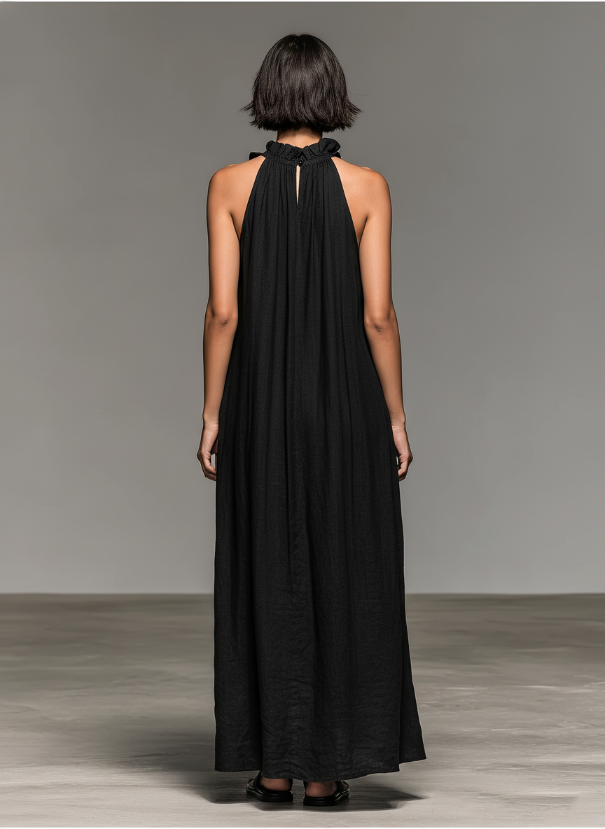 Women's Maxi Ruffle Dress Sleeveless Summer Sundress