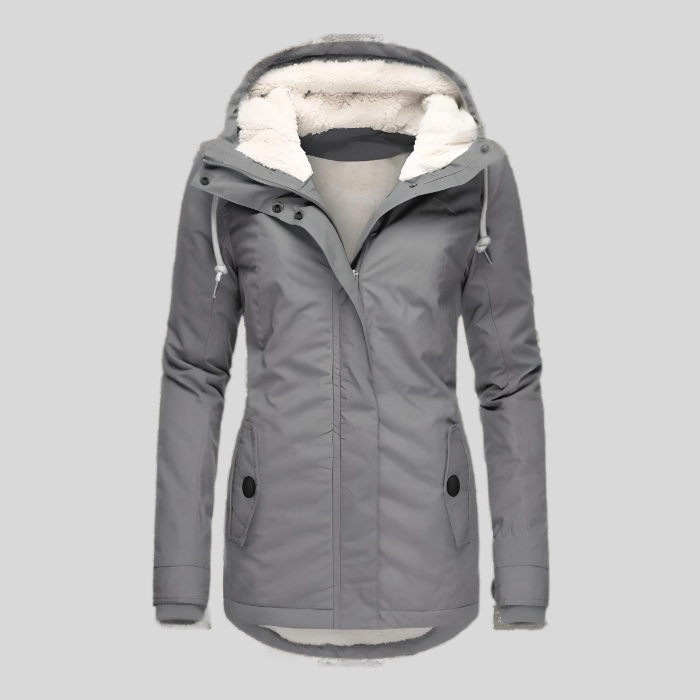 Women's Long Waterproof Winter Coat with Hood and Warm Lining