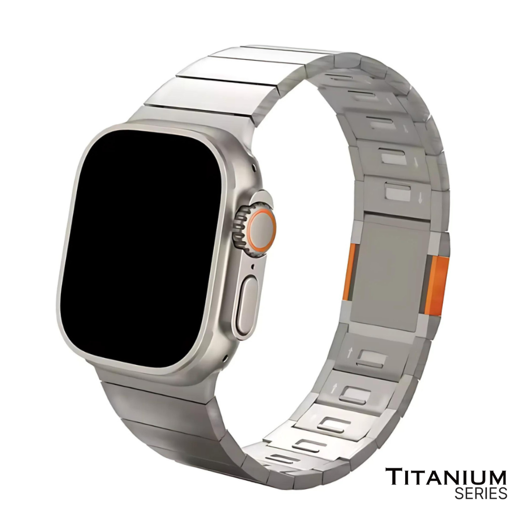 Titanium Watch Strap with Magnetic Link Clasp