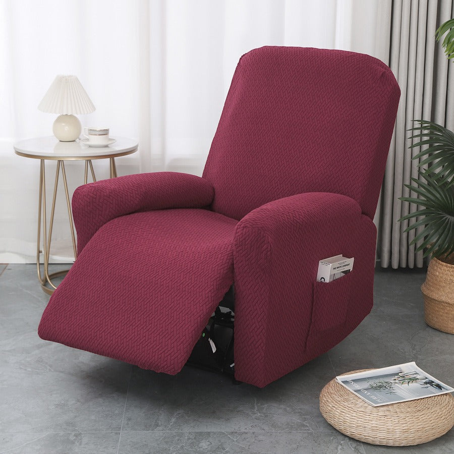 Recliner Chair Cover with Side Pocket - Fitted Protective Slipcover
