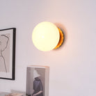 Glass Wall Sconce – Modern Metal Frame for Living Room